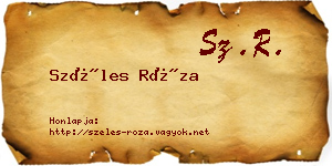 Széles Róza névjegykártya